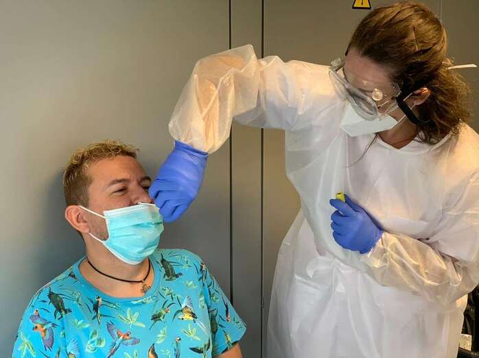 Prueba de Covid-19 en un Centro de Salud de Telde/TA.